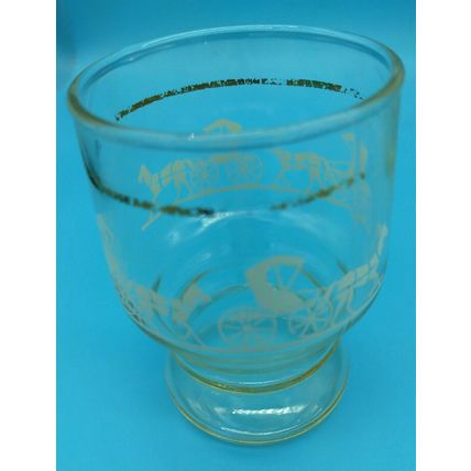 Vintage Anchor Hocking Amish Horse & Buggy Lowball Orange Juice Glasses Set of 6