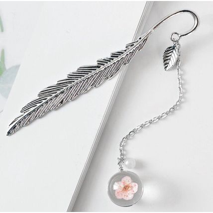 Feather Hanging Flower Bookmark Stationery Retro Cute 3D Textured Gift Present