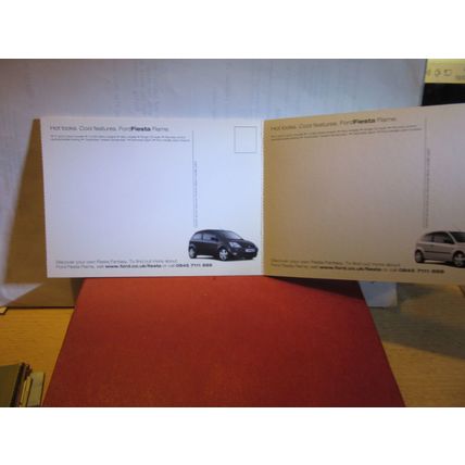 STRIP OF 5 FORD FIESTA 'FANTASY' unused postcards Fiesta Flame CAR #