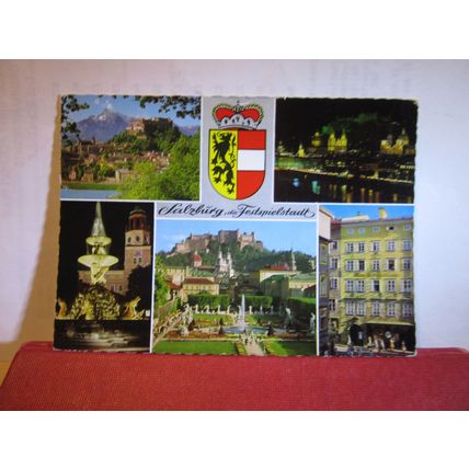 SALZBURG, AUSTRIA multiview used vintage postcard 1966 postmark =