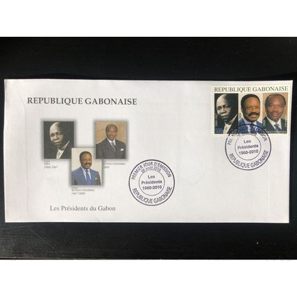 Gabon 2010 Mi. 1703 FDC 50 ans Indépendance Léon MBA Omar Ali Bongo Ondimba RARE