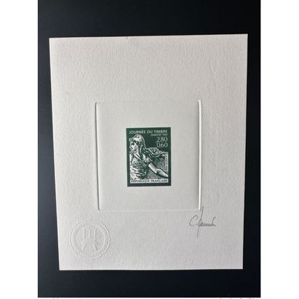 France 1996 YT 2990 Epreuve d'artiste Journée Timbre Stamp Day Semeuse Roty vert