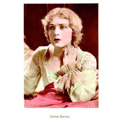 Vilma Banky Film Actress Hand Coloured Tinted Real Photo Postcard