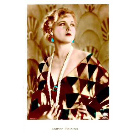 Esther Ralston Film Actress Hand Coloured Tinted Real Photo Postcard