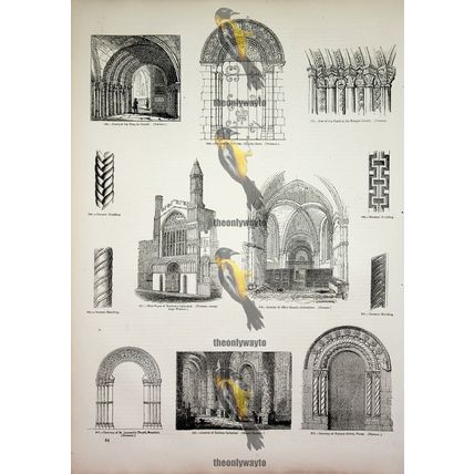 Architecture, Arches & Doorways, British Cathedrals, Book Illustration, 1850