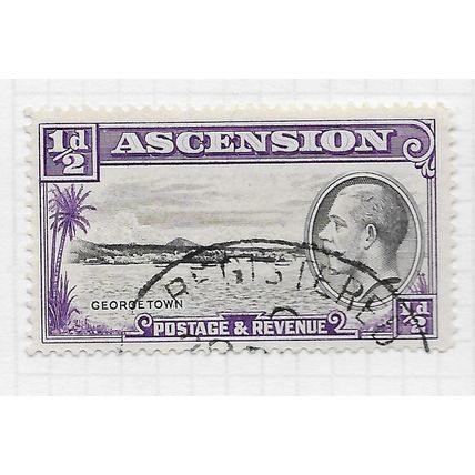ASCENSION ISLAND 1934 KG5 GEORGETOWN HALFPENNY SG21 21 SG USED