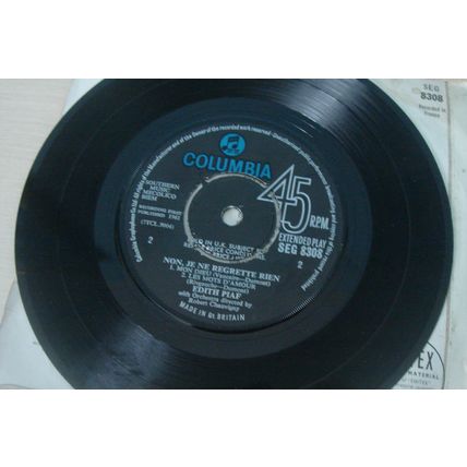 A4-EDITH PIAF-PIAF-NON, JE NE REGRETTE RIEN–UK 7" EP-1964-VG-