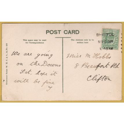 Old Thatched Cottage, Frenchay, Glos - Postally Used - Bristol 6th November 1908