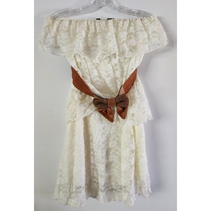 LoveJ Strapless Sleeveless Lace Poly Spandex Mini Dress Size M
