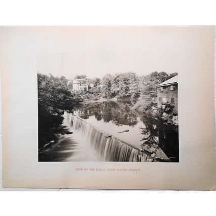 View of the Falls, from Water St, Fitchburg MA print early 1900s 13.75" x 10.25"