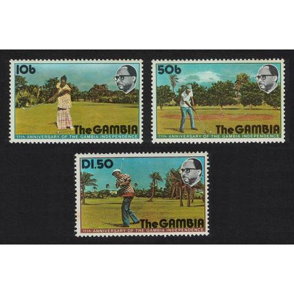 Gambia GOLF 11th Anniversary of Independence 3v 1975 MNH SG#346-348