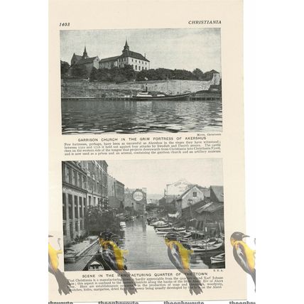 Christiania (Oslo) Industrial & Akershus, Norway, Book Illustration c1920