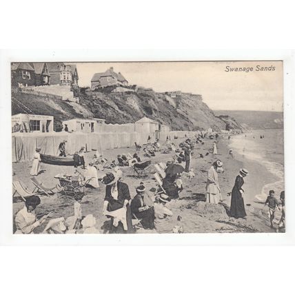 Beach Tents on the Sands Swanage Postcard Dorset