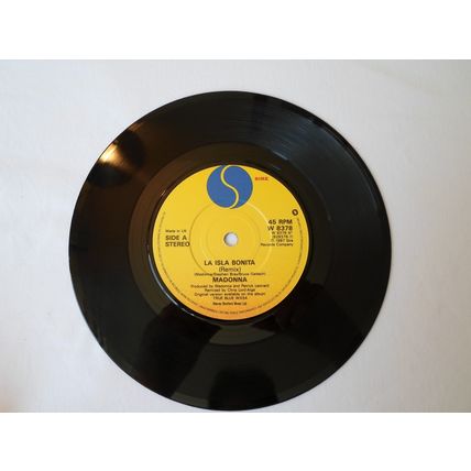 7"MADONNA 1987. LA ISLA BONITA ( REMIX) W8378, 928378-7. YELLOW LABEL.NEAR MINT