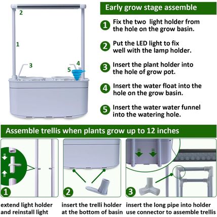 Hydroponics Growing System Kit with Trellis,Smart Hydroponic Gardening System wi
