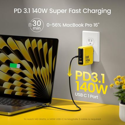 AOHI Youth 140W Gan+ USB C Charger 100W Laptop Fast Charger PD3.1 PPS 3-Port USB