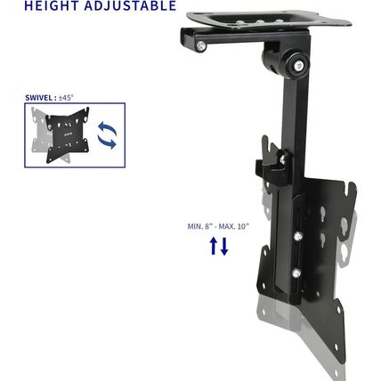 VIVO Black Manual Flip down Mount Folding Pitched Roof Ceiling Mounting for Flat