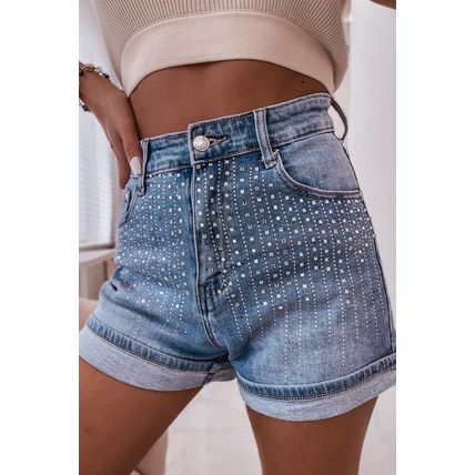 Ashleigh Blue Rhinestone Embellished Denim Shorts