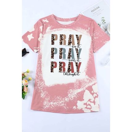 Pink PRAY Graphic Tie Dye Tee