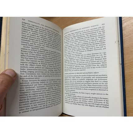 1972 1ST ED PSYCHOLOGY & VISUAL AESTHETICS RW PICKFORD ILLUSTRATED HB BOOK (P4)