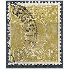 Australia 1929.SG102 4d Yellow-Olive Fine Used.