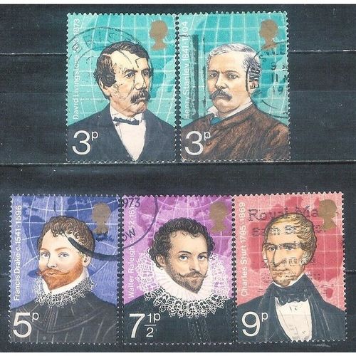 Great Britain 1973 British Explorers Used SG 923-927 Sc 689-693 stamp postage