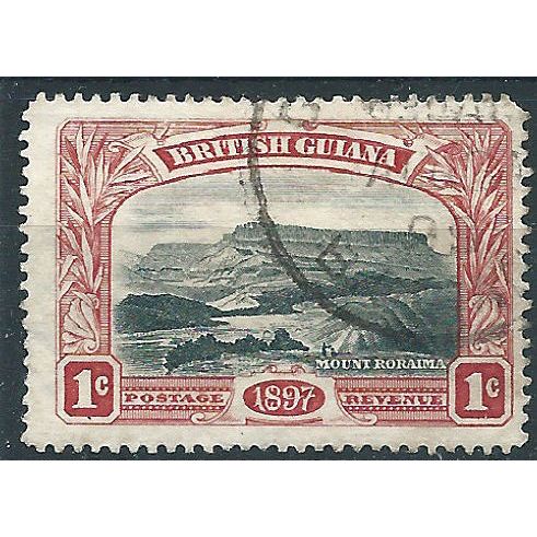 British Guiana 1898 SG216 1c Blue-Black & Carmine-Red Fine Used....