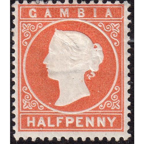 Gambia Sg10b 1/2d Orange very lightly m/mint (g208)