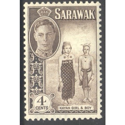 Sarawak 1950 - SG174 - 4c brown - Kayan Boy & Girl - MH