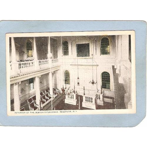 Rhode Island Newport Postcard Interior Of The Jewish Synagogue~1314
