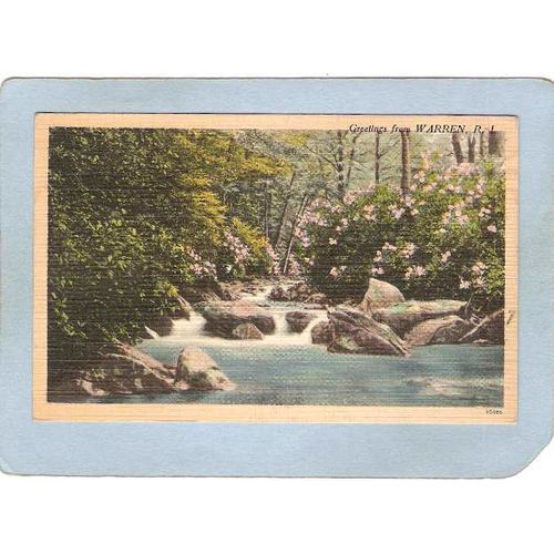 Rhode Island Warren Postcard Greetings From Warren R I~1162