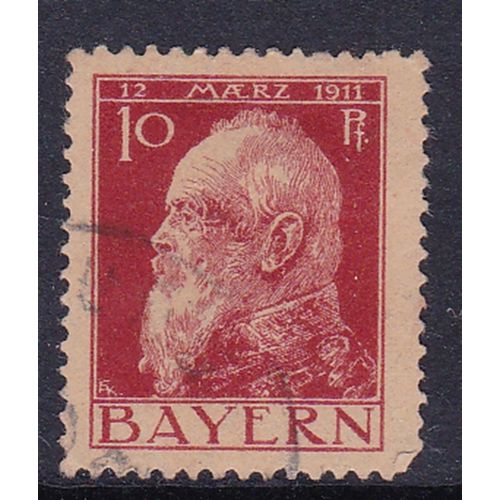 BAVARIA 1911 90th BIRTHDAY LUIPOLD 10pf USED SG140 d