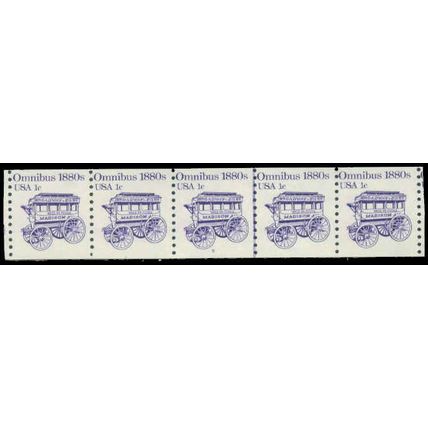 1897 1c Omnibus Fine MNH Dry Gum PNC 5/5 P0437