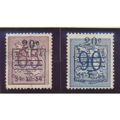Belgium Stamps Scott #477 To 478, Used, Pre-Cancels, No Gum