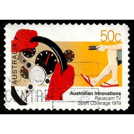 Australia 2004 Innovations 50c Used Peel & Stick Stamp. Racecam TV