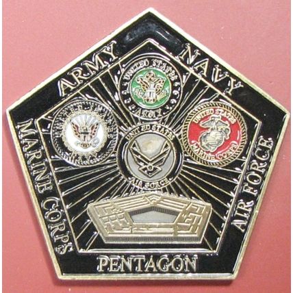 DOJ, Pentagon. Challenge Coin. 1.50". 86b.