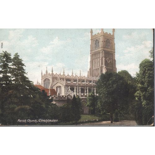 Vintage GB postcard - Parish Church, Cirencester, Gloucestershire