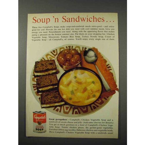 1961 Campbell's Chicken Vegetable Soup Ad - Sandwiches