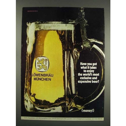 1970 Lowenbrau Munchen Beer Ad - Exclusive