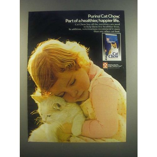 1985 Purina Cat Chow Cat Food Ad - Healthier, Happier