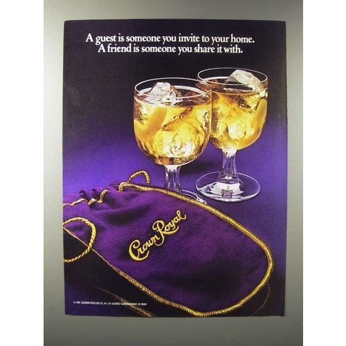 1985 Seagram's Crown Royal Whisky Ad - Share It With