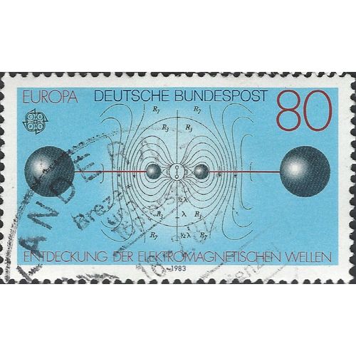 GERMANY, Electromagnetic Waves, blue 1983, 80pf, #3