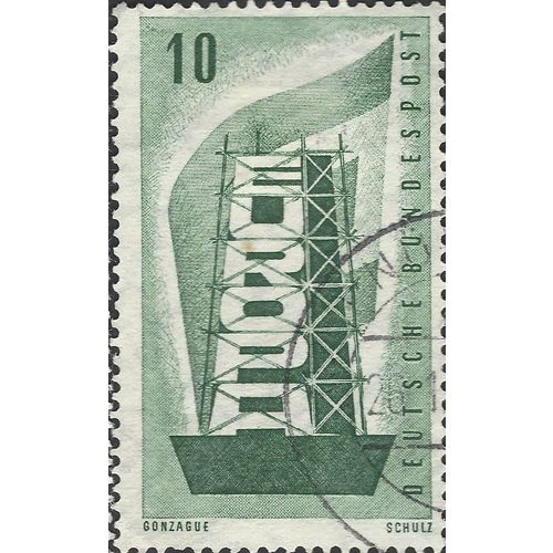 GERMANY, Europa, CEPT Tower, green 1956, 10pf
