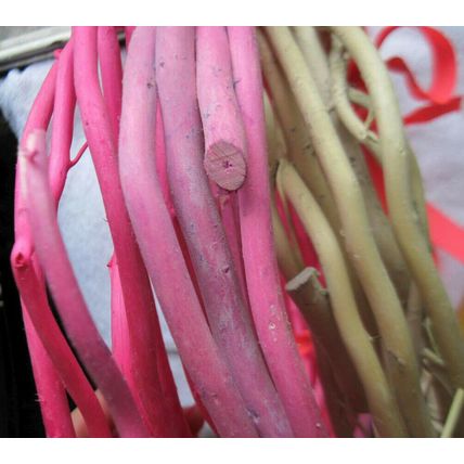 3 Dyed Pink White Bundled Rounded Sticks Wreath Sweet Garden Spring Shop Craft