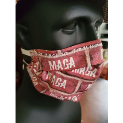 Cloth Face Mask w/ Silver/Copper Filters. Maga Wall Bricks Trump