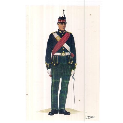 Officer, THE ROYAL SCOTS.(Royal Regiment) No. 1. Dress 1953 uniform postcard =