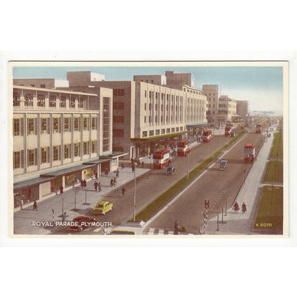 The Royal Parade Plymouth Postcard Devon 5070
