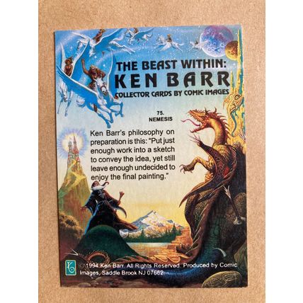 Ken Barr: The Beast Within Base trading Card # 75 (B) - 1994, Comic Images