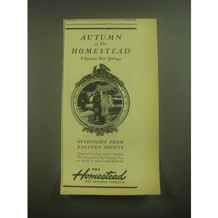 1945 The Homestead Resort Advertisement - Autumn at the Homestead