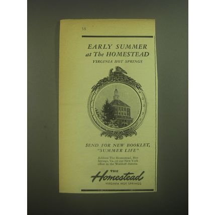 1945 The Homestead Resort Ad - Early Summer at the Homestead